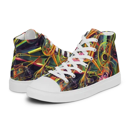 Psychedelic Deep Space on a Women's High Top Canvas Shoes