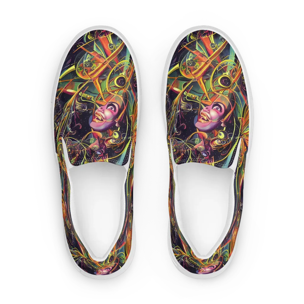 Psychedelic Deep Space on Men's Slip-On Canvas Shoes — Front