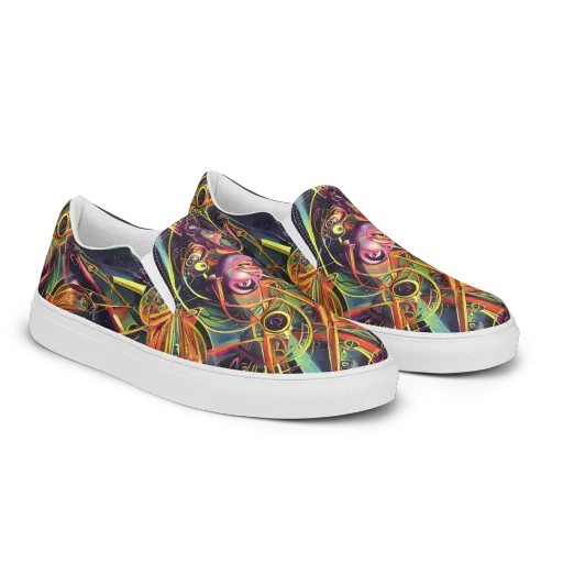 Psychedelic Deep Space on a Men's Slip-On Canvas Shoes