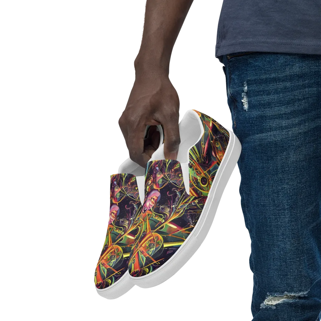 Psychedelic Deep Space on Men's Slip-On Canvas Shoes — Left Front