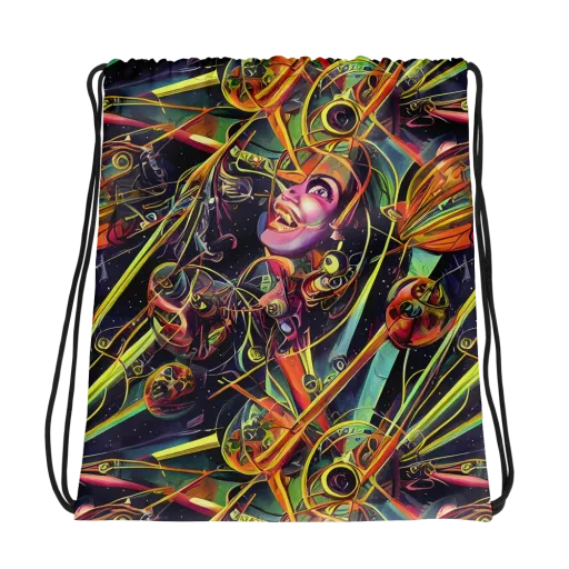 Psychedelic Deep Space on a Drawstring Bag