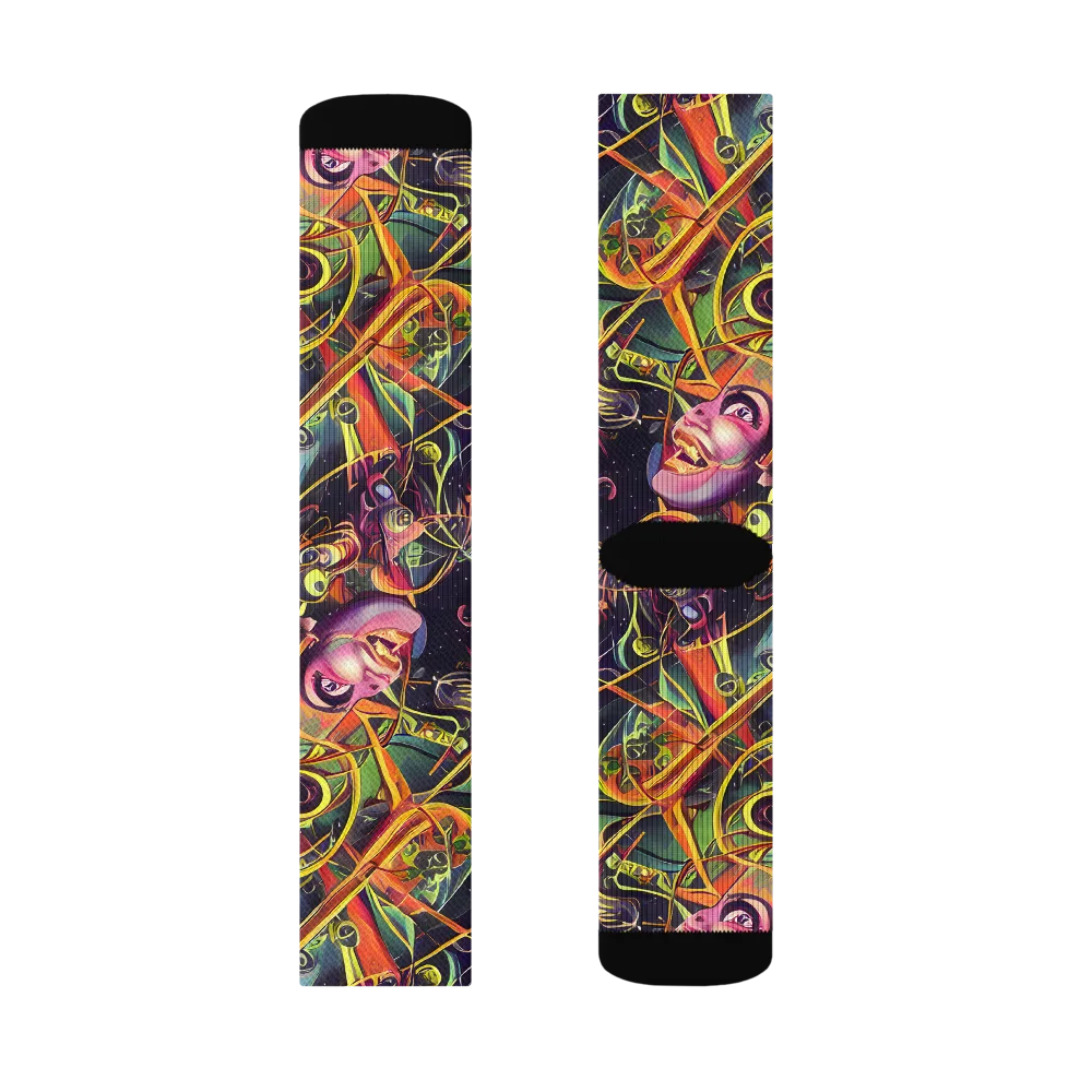 Psychedelic Deep Space on Socks — Right Sock
