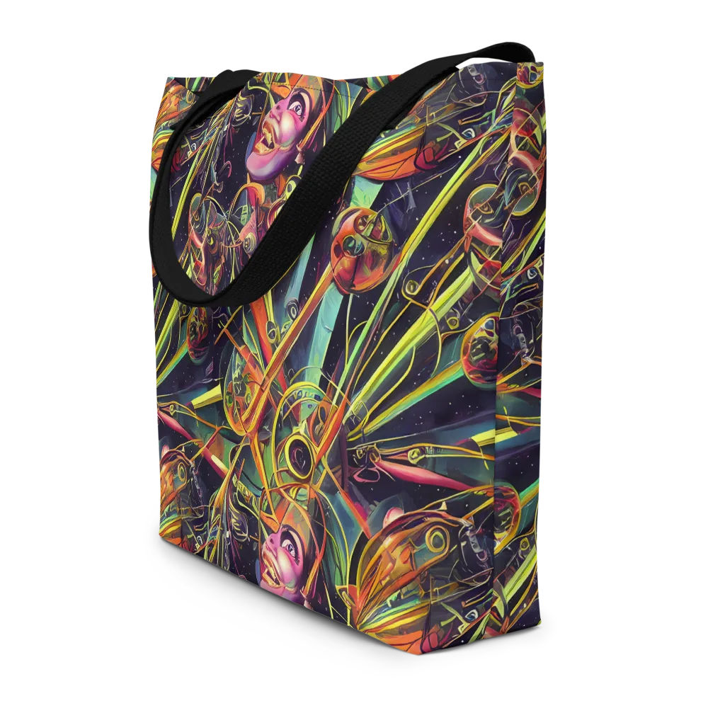 Psychedelic Deep Space on Large Tote Bag W/ Pocket — Front