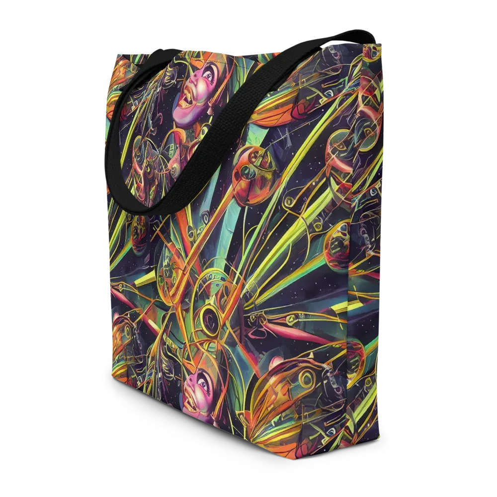 Psychedelic Deep Space on Large Tote Bag W/ Pocket — Front