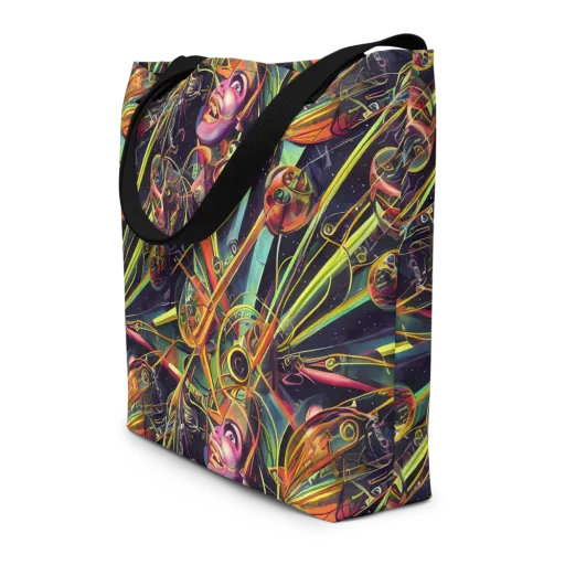 Psychedelic Deep Space on a Large Tote Bag W/ Pocket