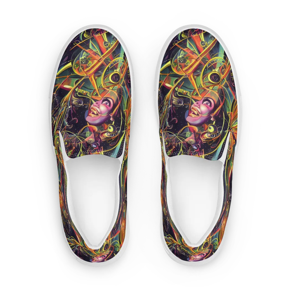 Psychedelic Deep Space on Women's Slip-On Canvas Shoes — Front