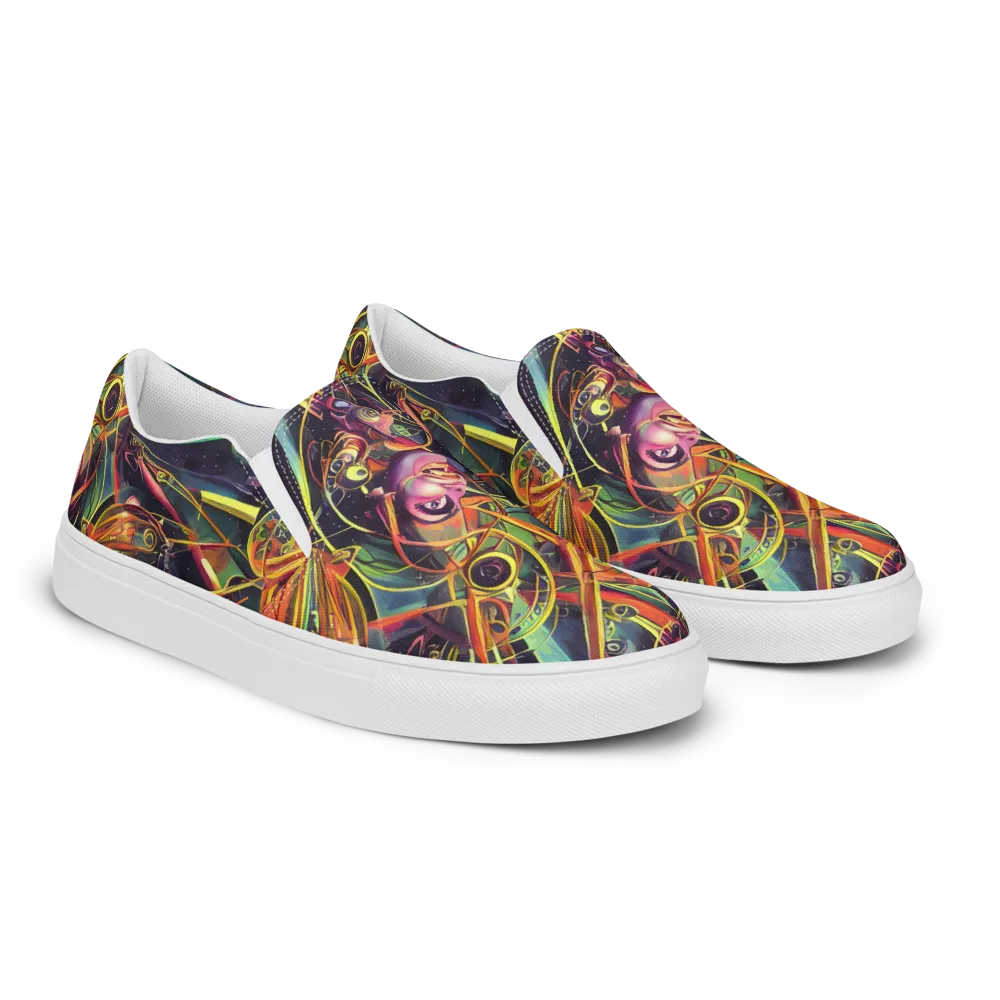 Psychedelic Deep Space on Women's Slip-On Canvas Shoes — Right Front