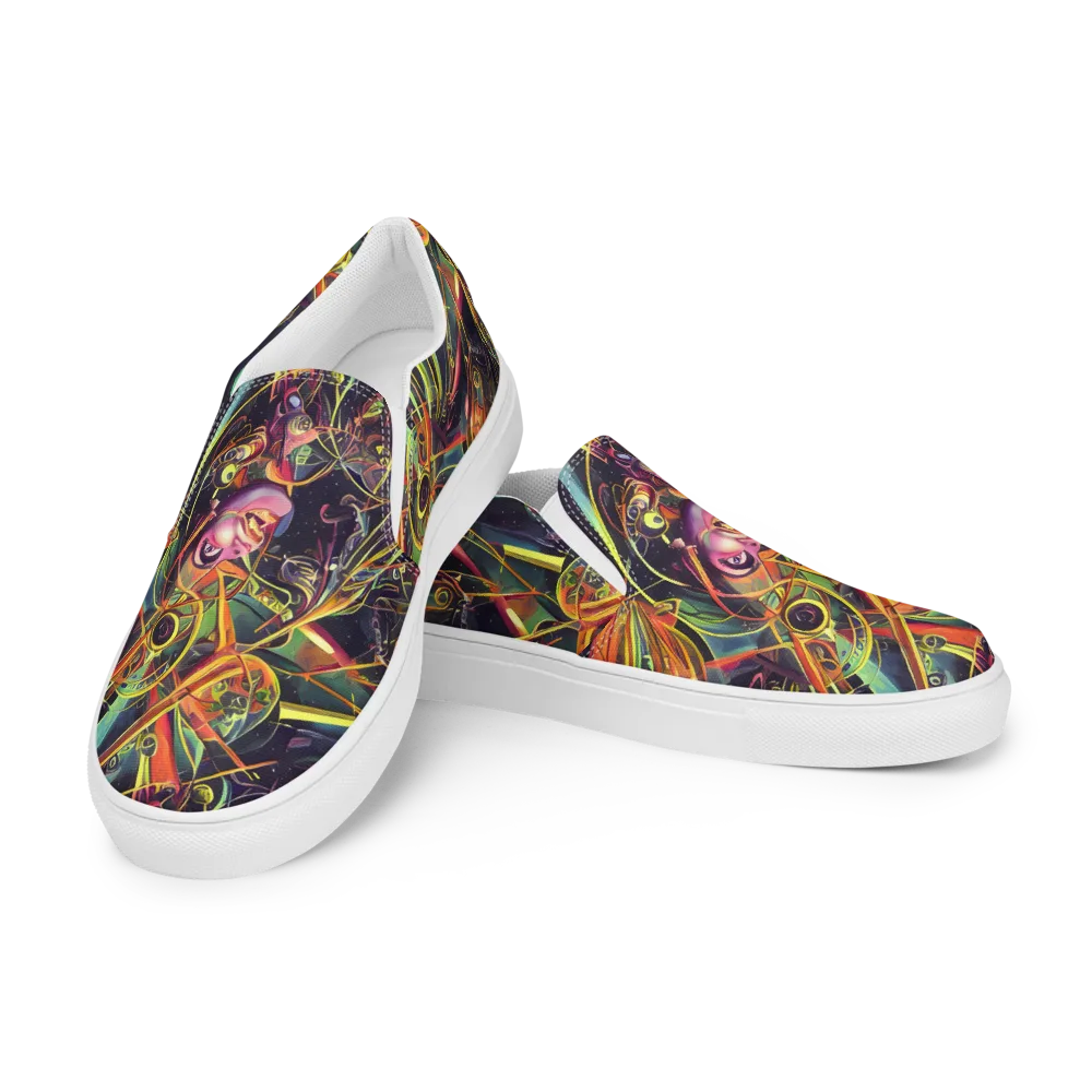 Psychedelic Deep Space on Women's Slip-On Canvas Shoes — Left Front