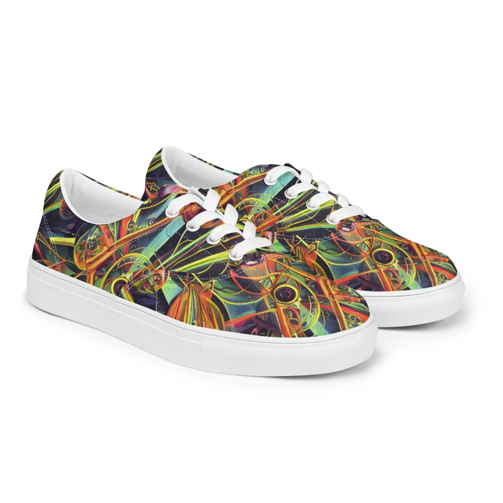 Psychedelic Deep Space on Men's Lace-Up Canvas Shoes — Right Front