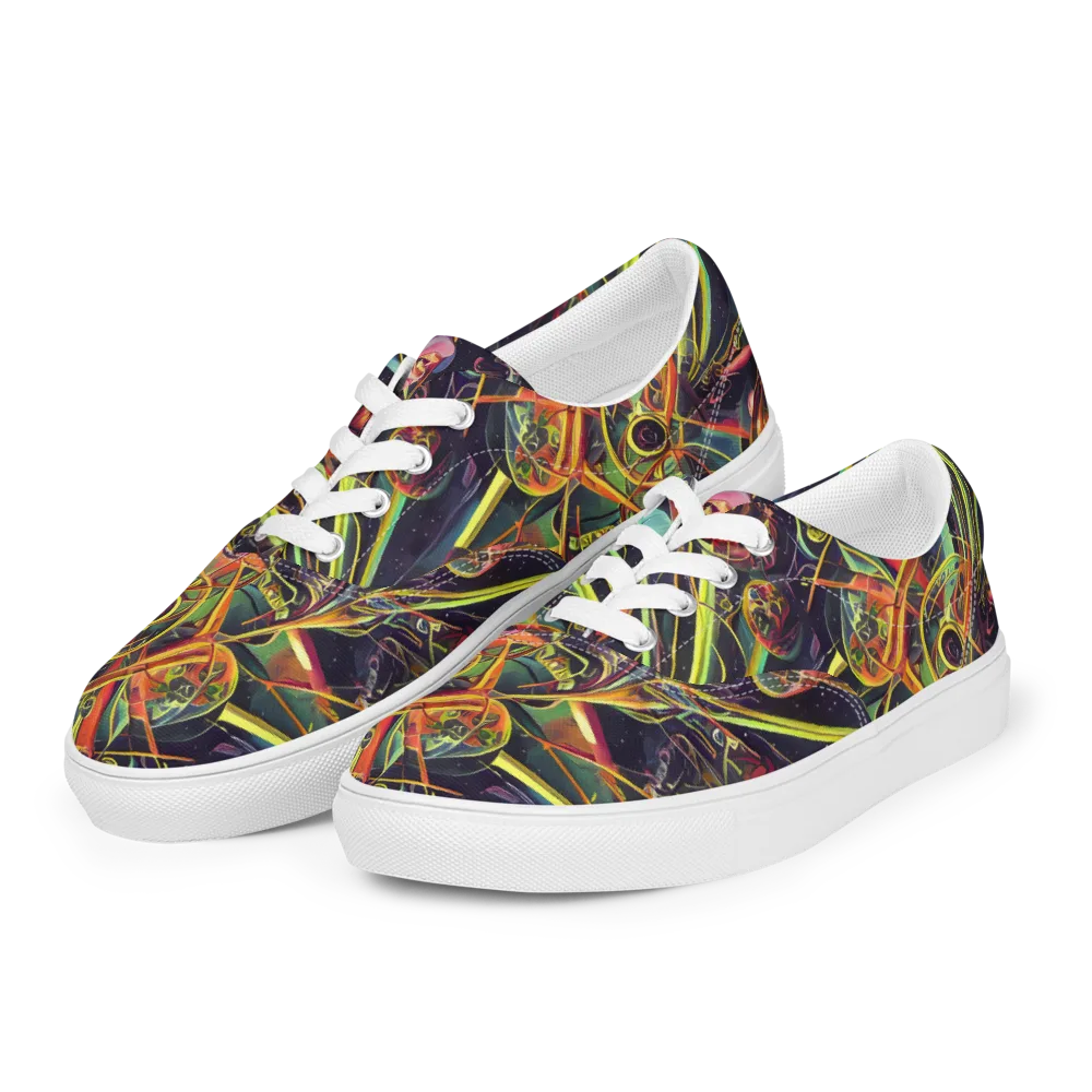 Psychedelic Deep Space on Men's Lace-Up Canvas Shoes — Left Front