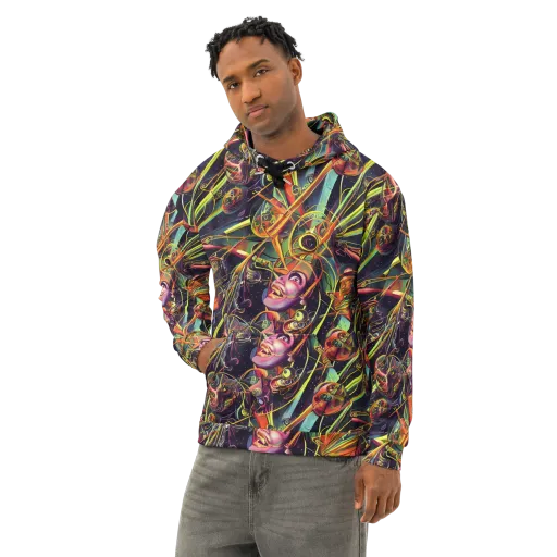 Psychedelic Deep Space on a Cotton Hoodie