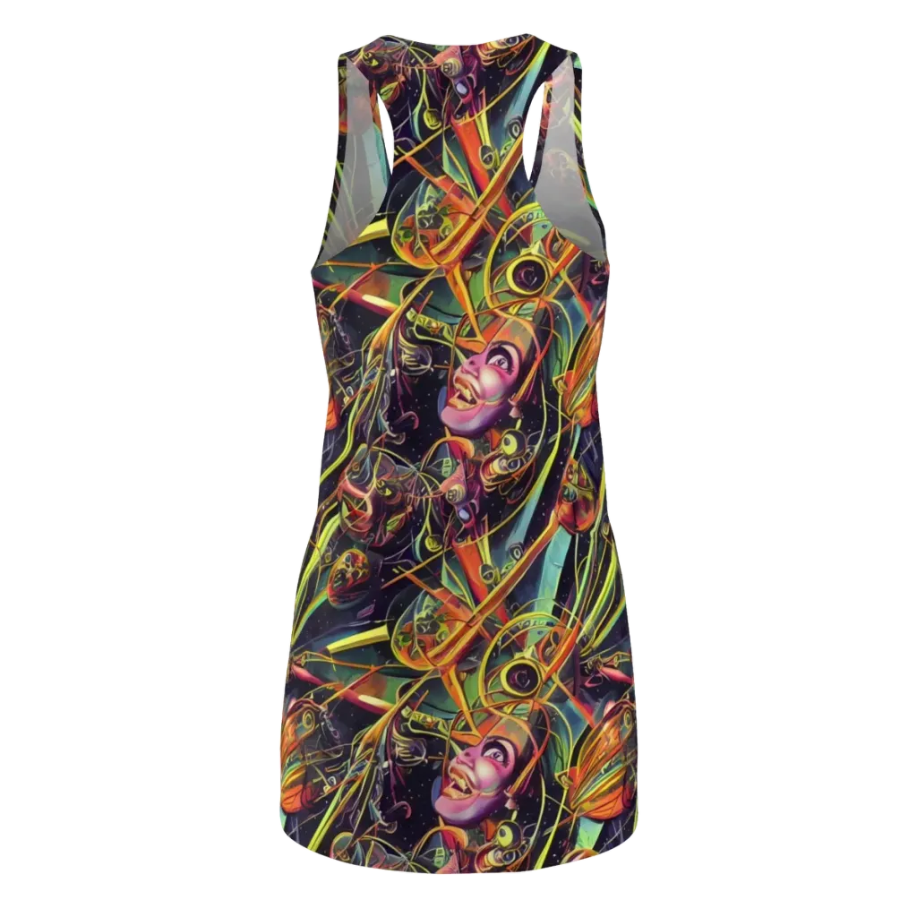Psychedelic Deep Space on Racerback Dress — Back