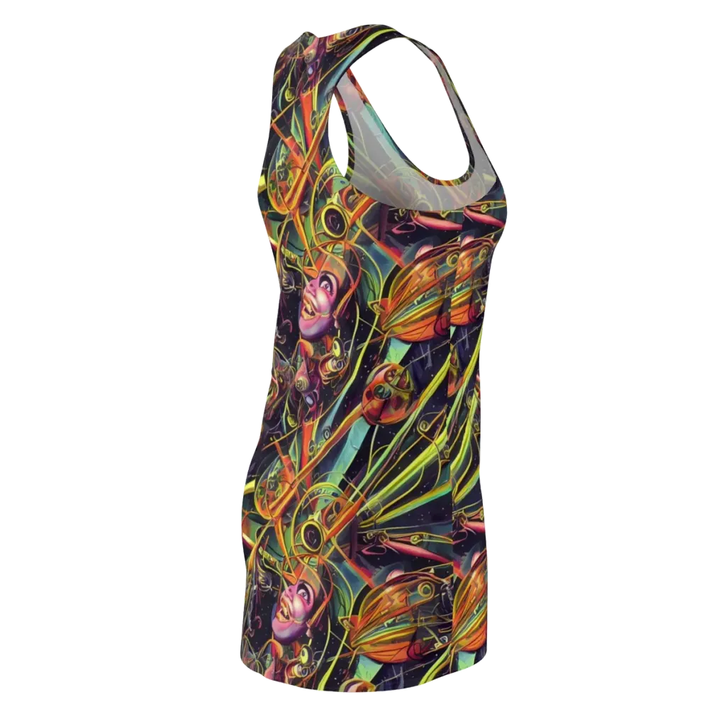 Psychedelic Deep Space on Racerback Dress — Back Side