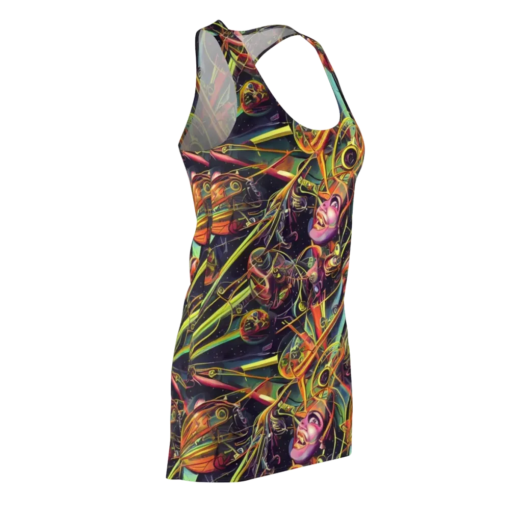 Psychedelic Deep Space on Racerback Dress — Front Side