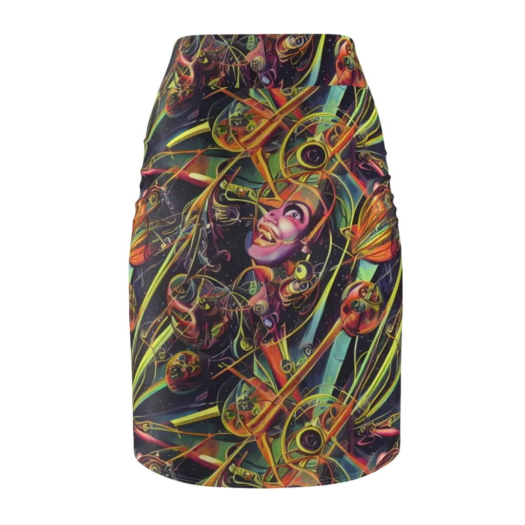 Psychedelic Deep Space on Pencil Skirt — Back