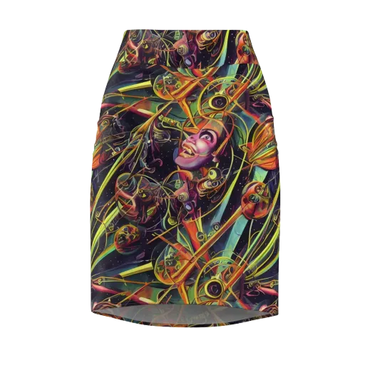 Psychedelic Deep Space on a Pencil Skirt