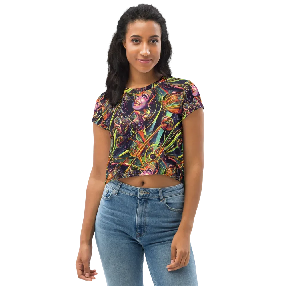 Psychedelic Deep Space on Crop Tee — Front