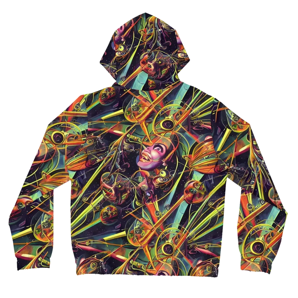 Psychedelic Deep Space on Women's Full-Zip Hoodie — Back
