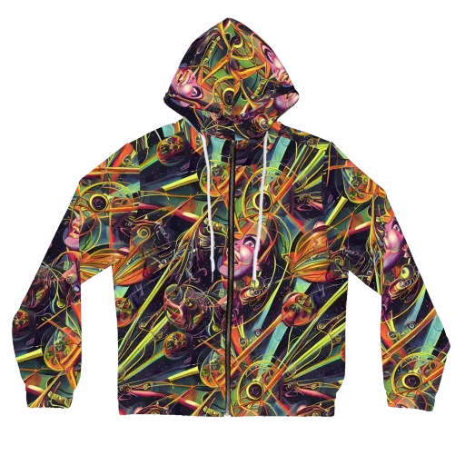 Psychedelic Deep Space on a Women's Full-Zip Hoodie