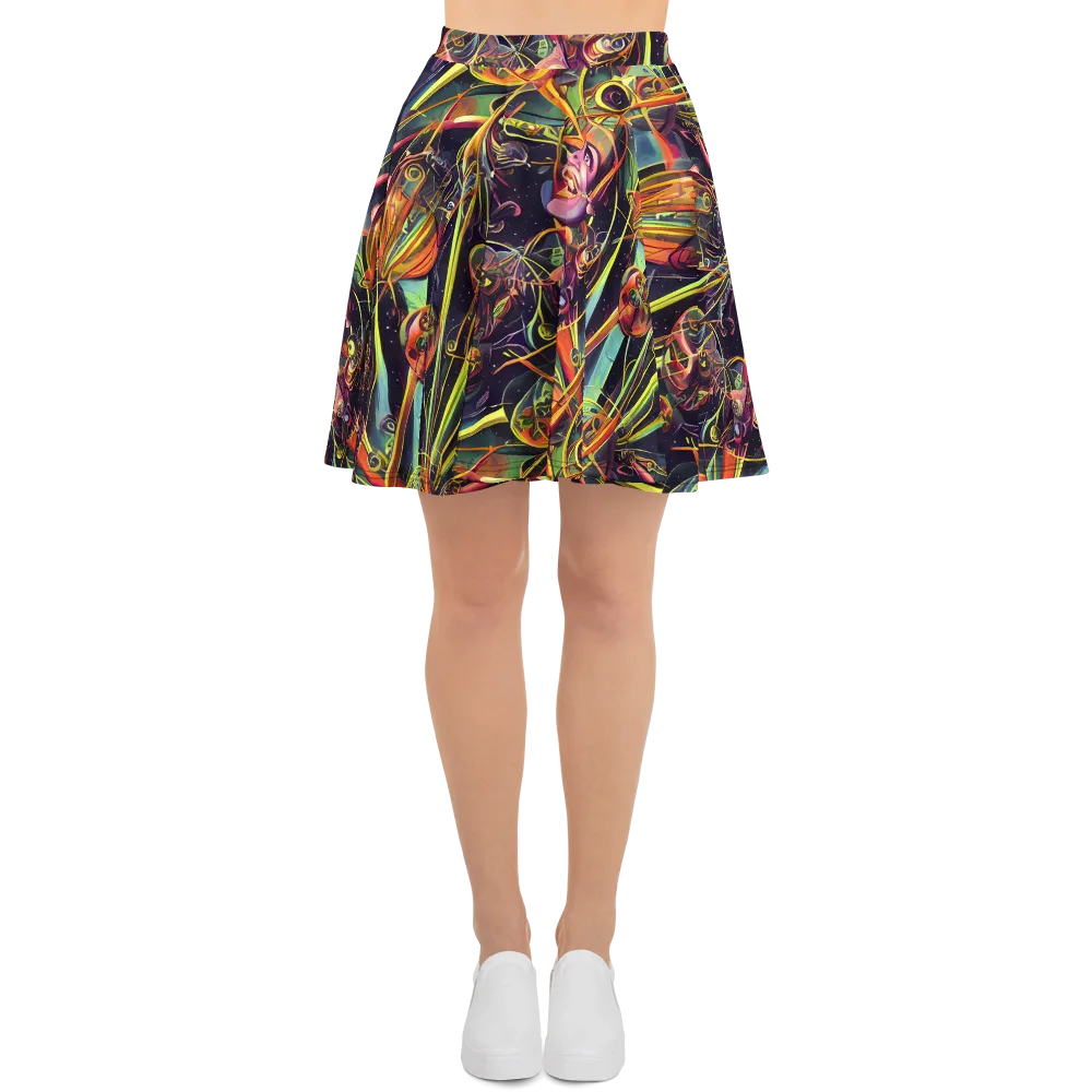 Psychedelic Deep Space on Skater Skirt — Front