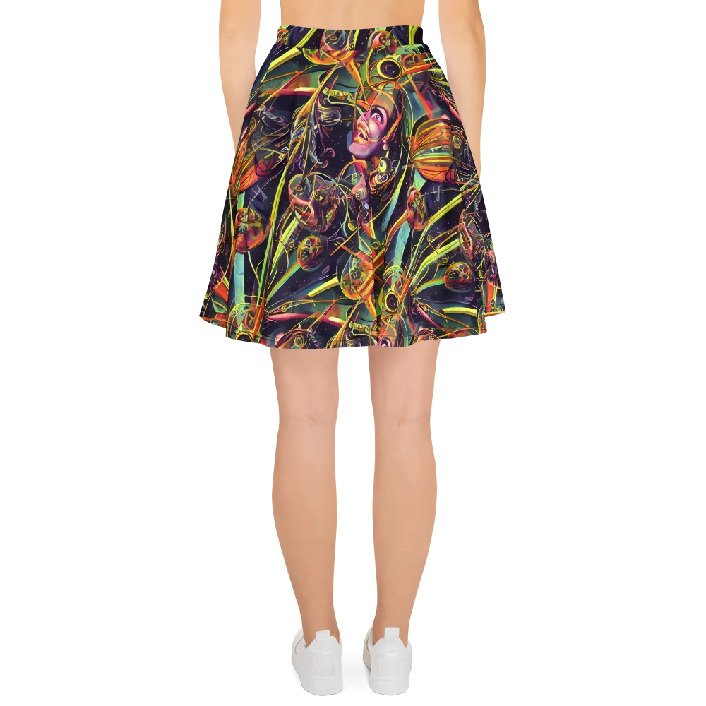 Psychedelic Deep Space on Skater Skirt — Back