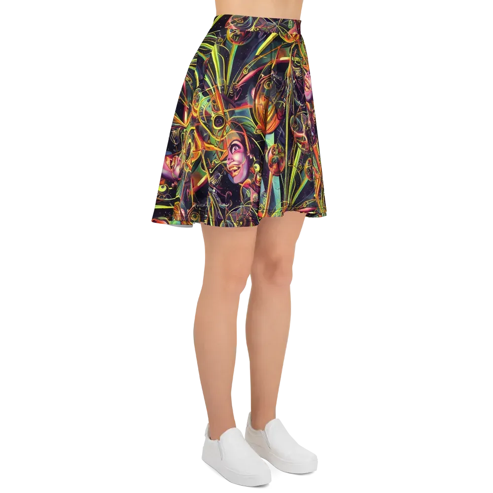 Psychedelic Deep Space on Skater Skirt — Right