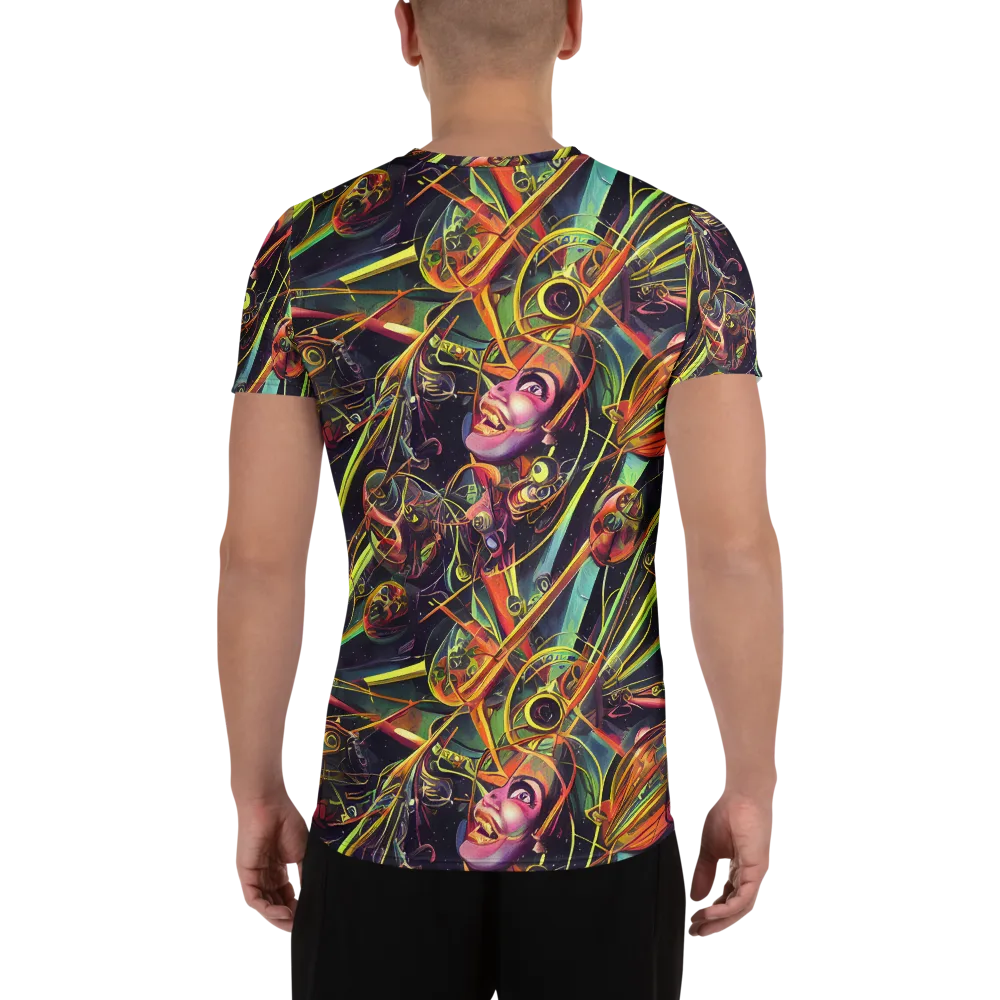 Psychedelic Deep Space on Men's Athletic T-Shirt — Back