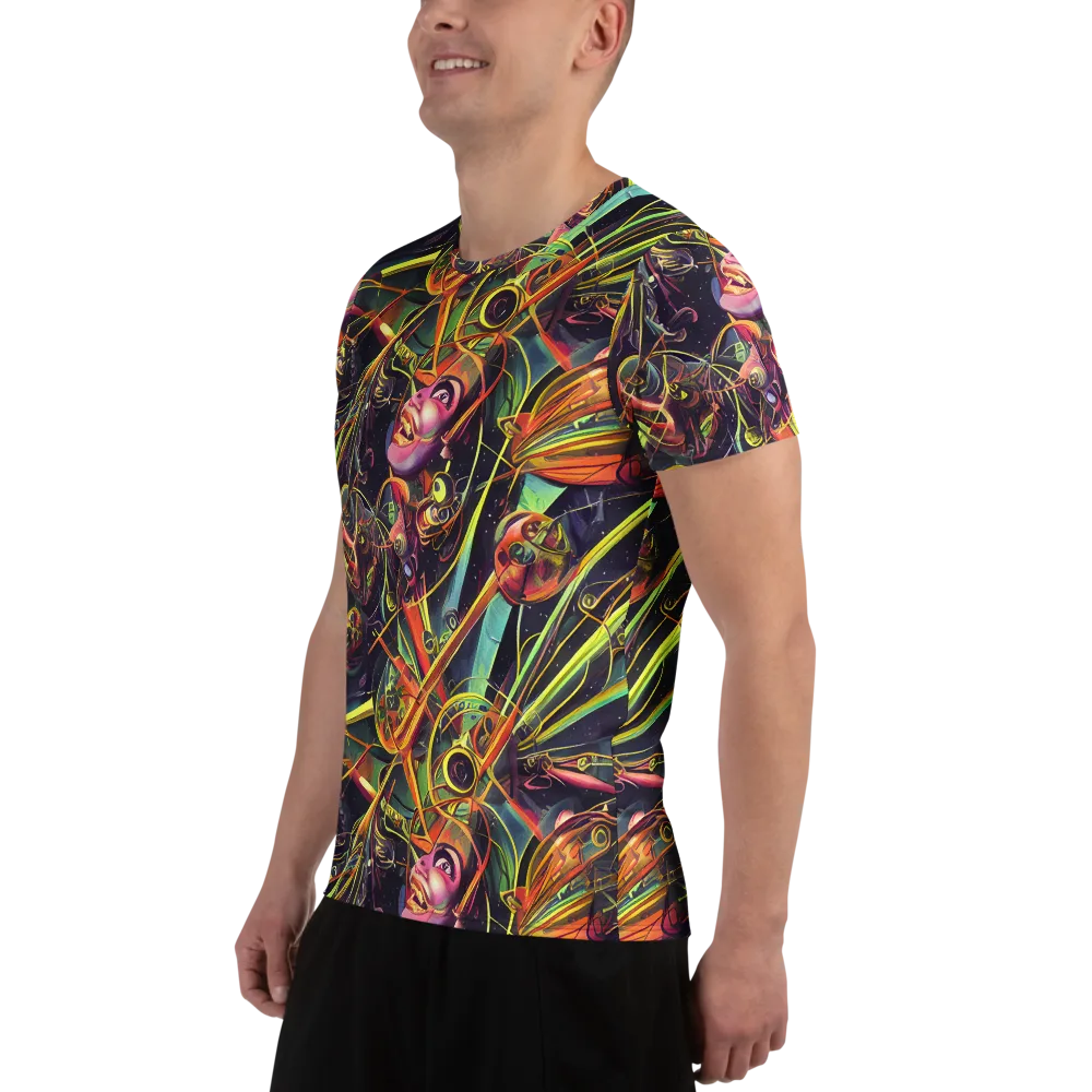 Psychedelic Deep Space on Men's Athletic T-Shirt — Left
