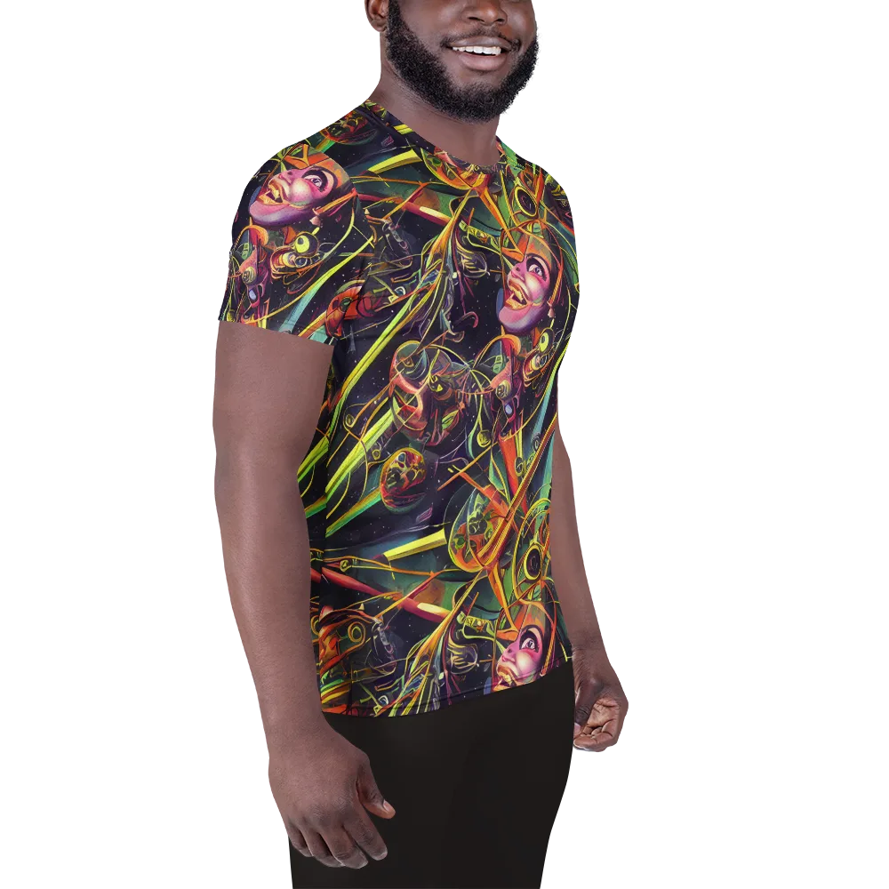 Psychedelic Deep Space on Men's Athletic T-Shirt — Right