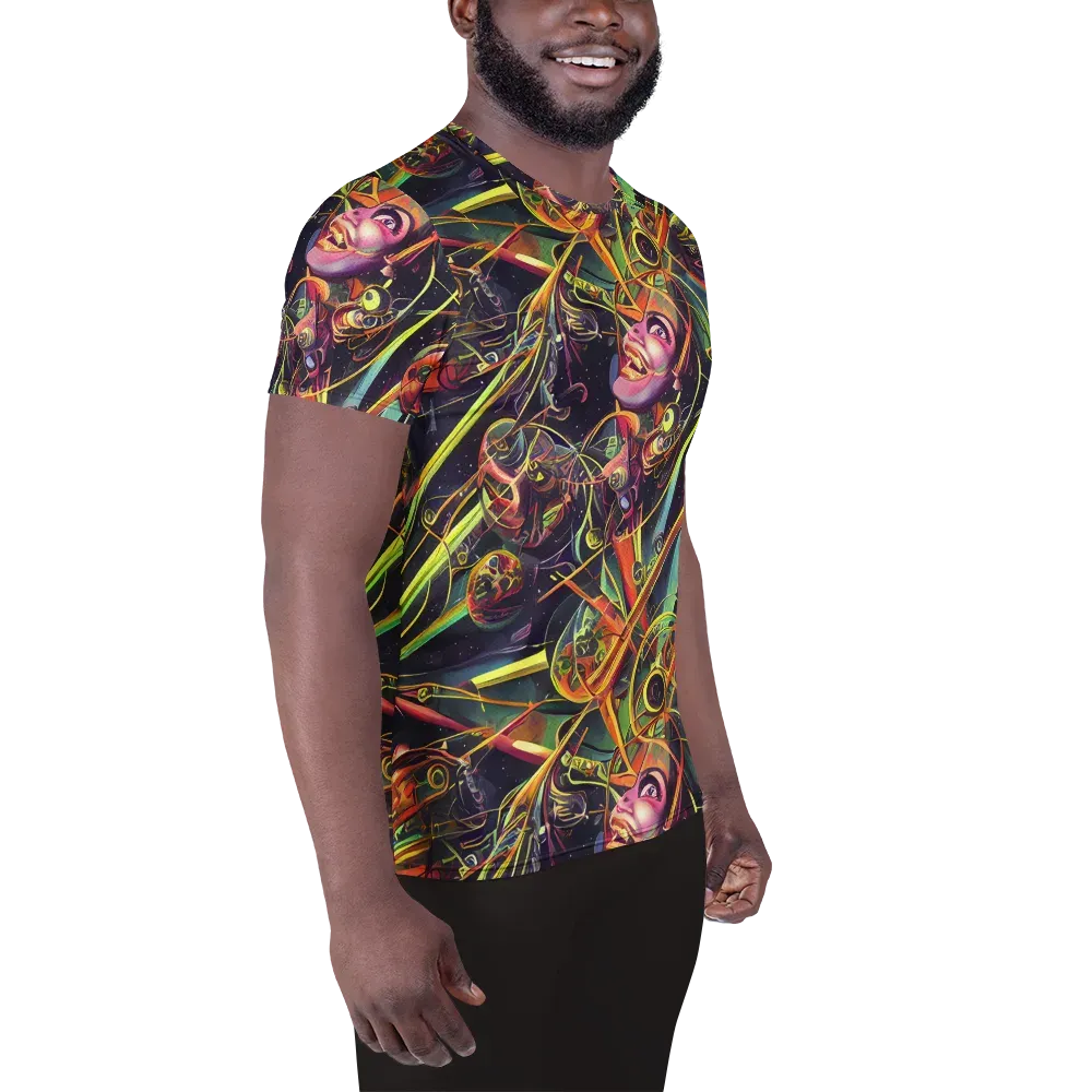 Psychedelic Deep Space on Men's Athletic T-Shirt — Right