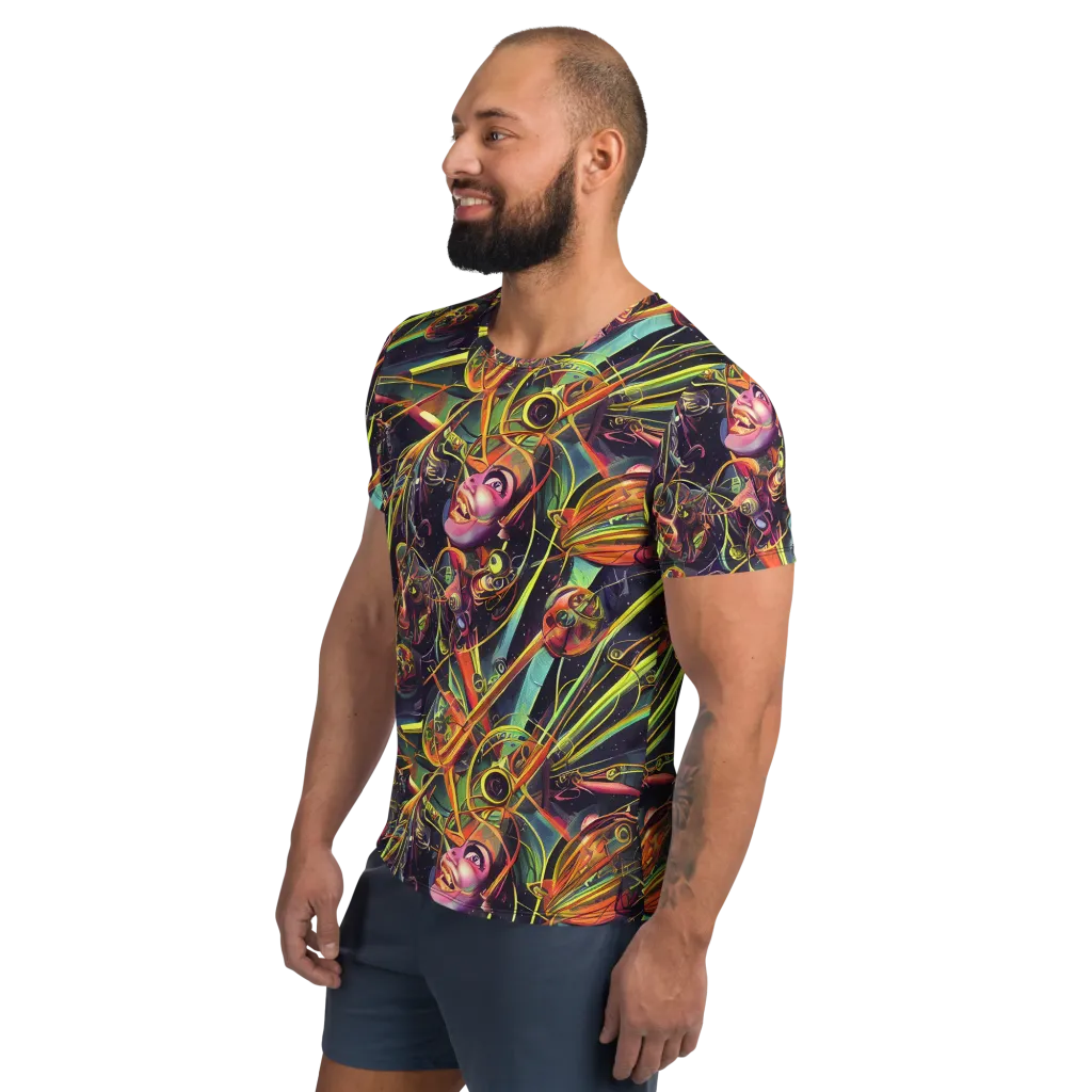 Psychedelic Deep Space on Men's Athletic T-Shirt — Left