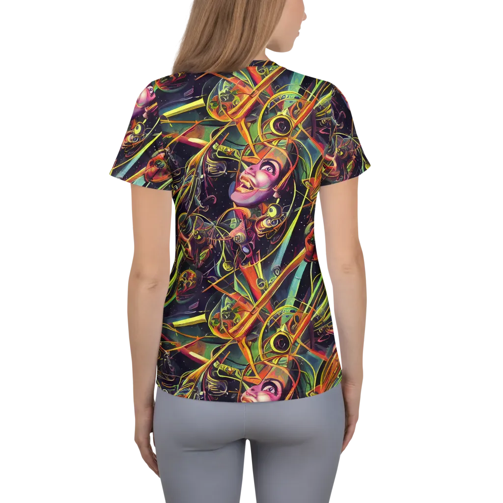 Psychedelic Deep Space on Women's Athletic T-Shirt — Back