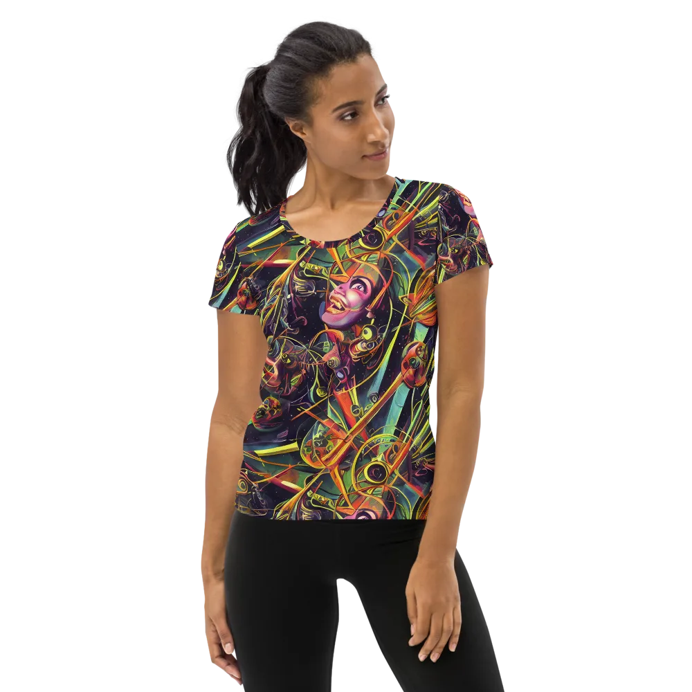 Psychedelic Deep Space on Women's Athletic T-Shirt — Front