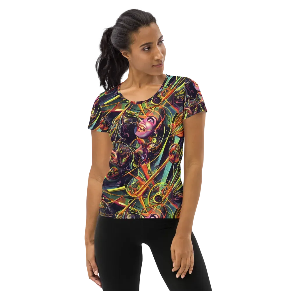 Psychedelic Deep Space on Women's Athletic T-Shirt — Front