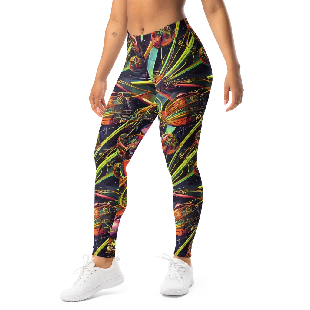 Psychedelic Deep Space on Leggings — Left Front