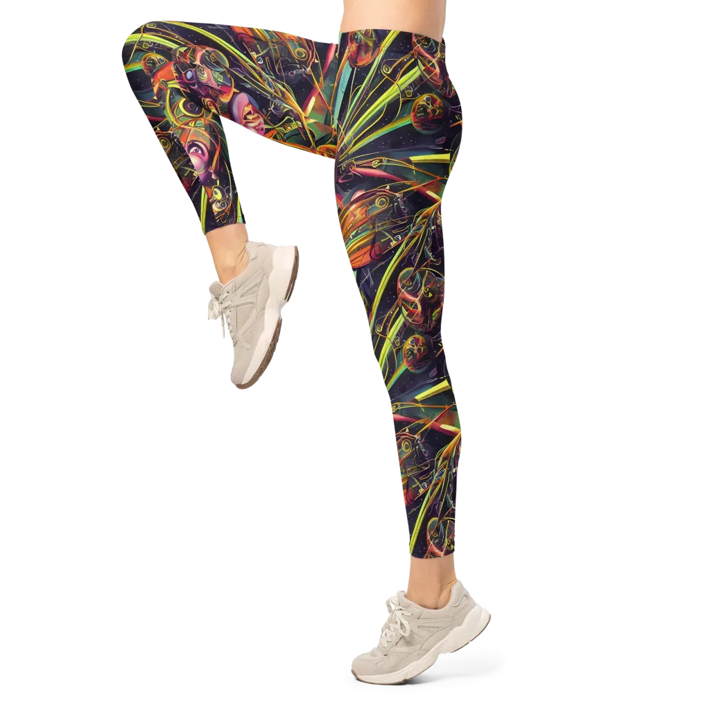 Psychedelic Deep Space on Leggings — Left