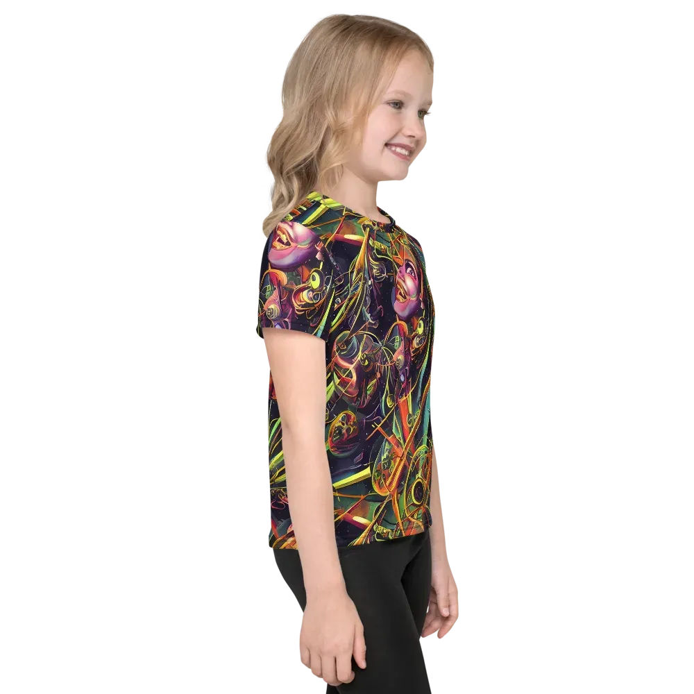 Psychedelic Deep Space on Kids Crew Neck T-Shirt — Right