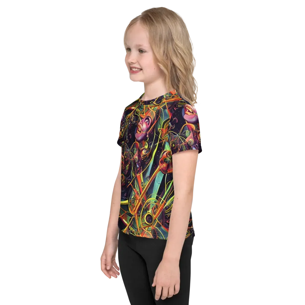 Psychedelic Deep Space on Kids Crew Neck T-Shirt — Left