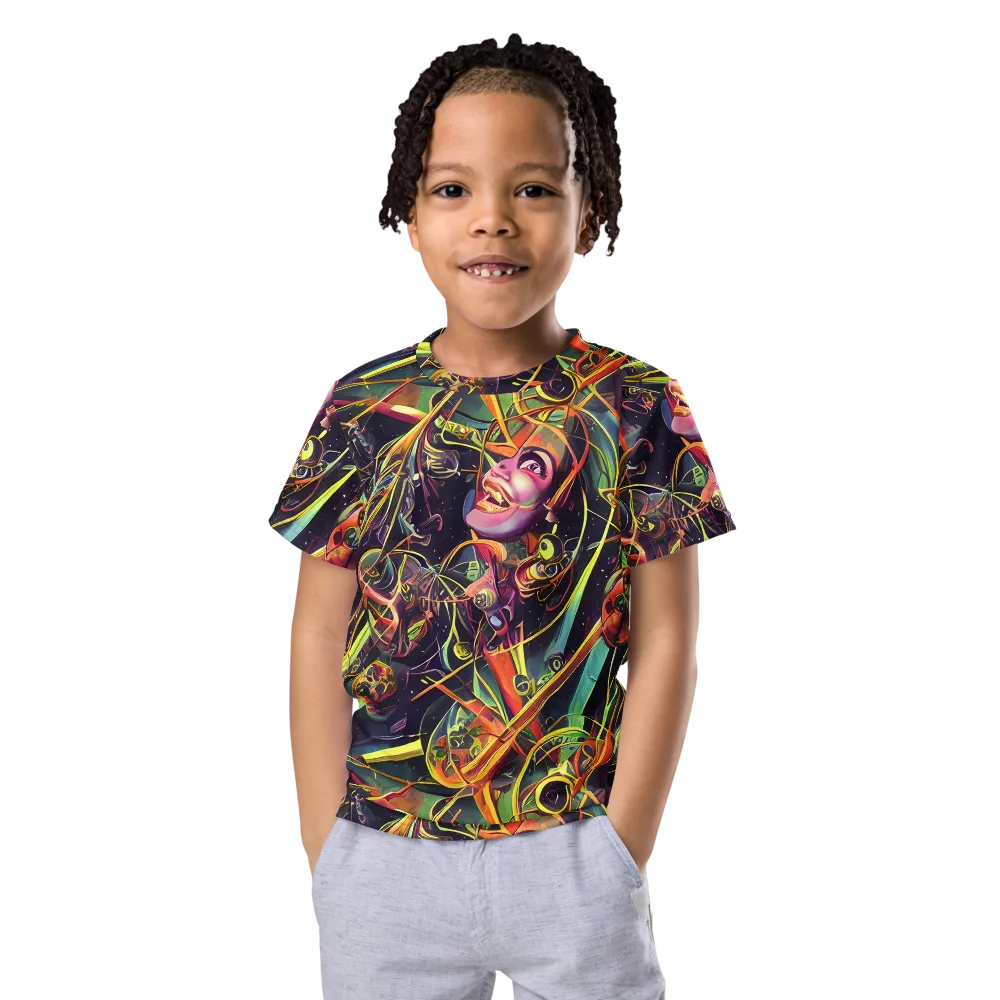 Psychedelic Deep Space on Kids Crew Neck T-Shirt — Front