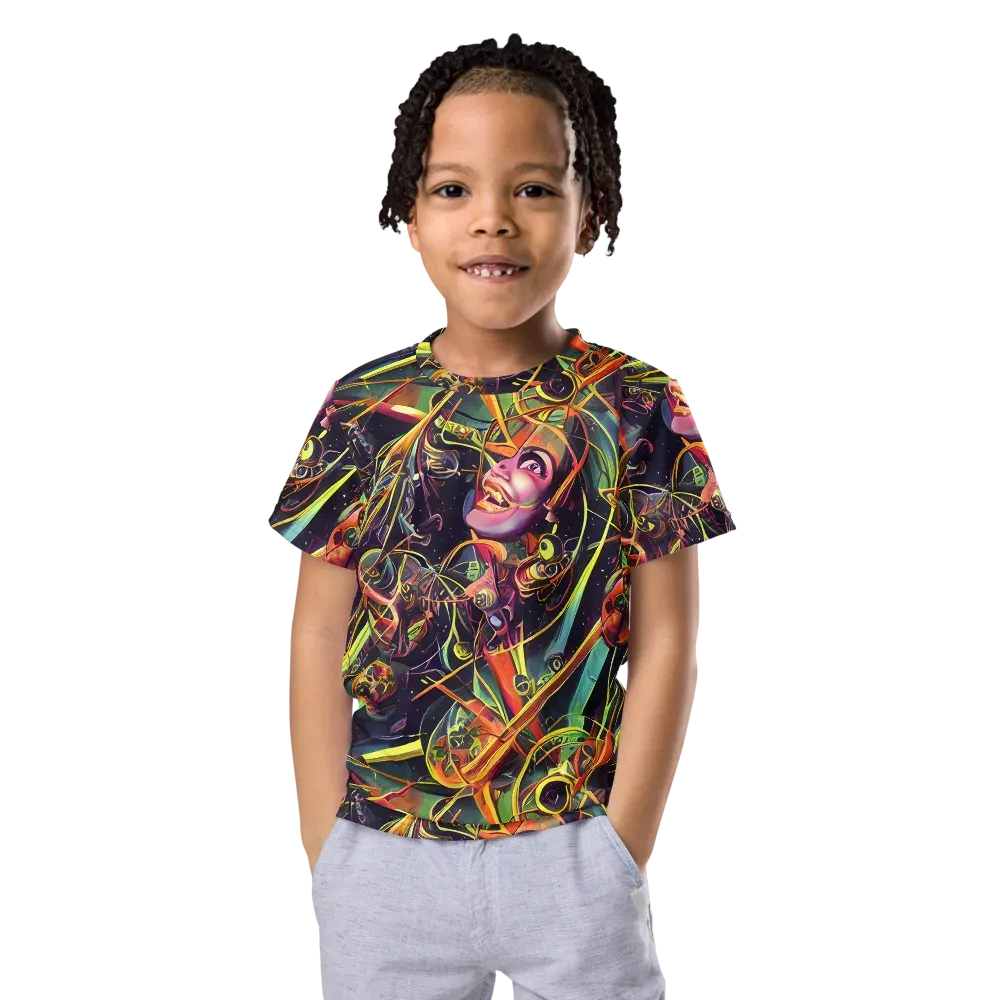 Psychedelic Deep Space on Kids Crew Neck T-Shirt — Front