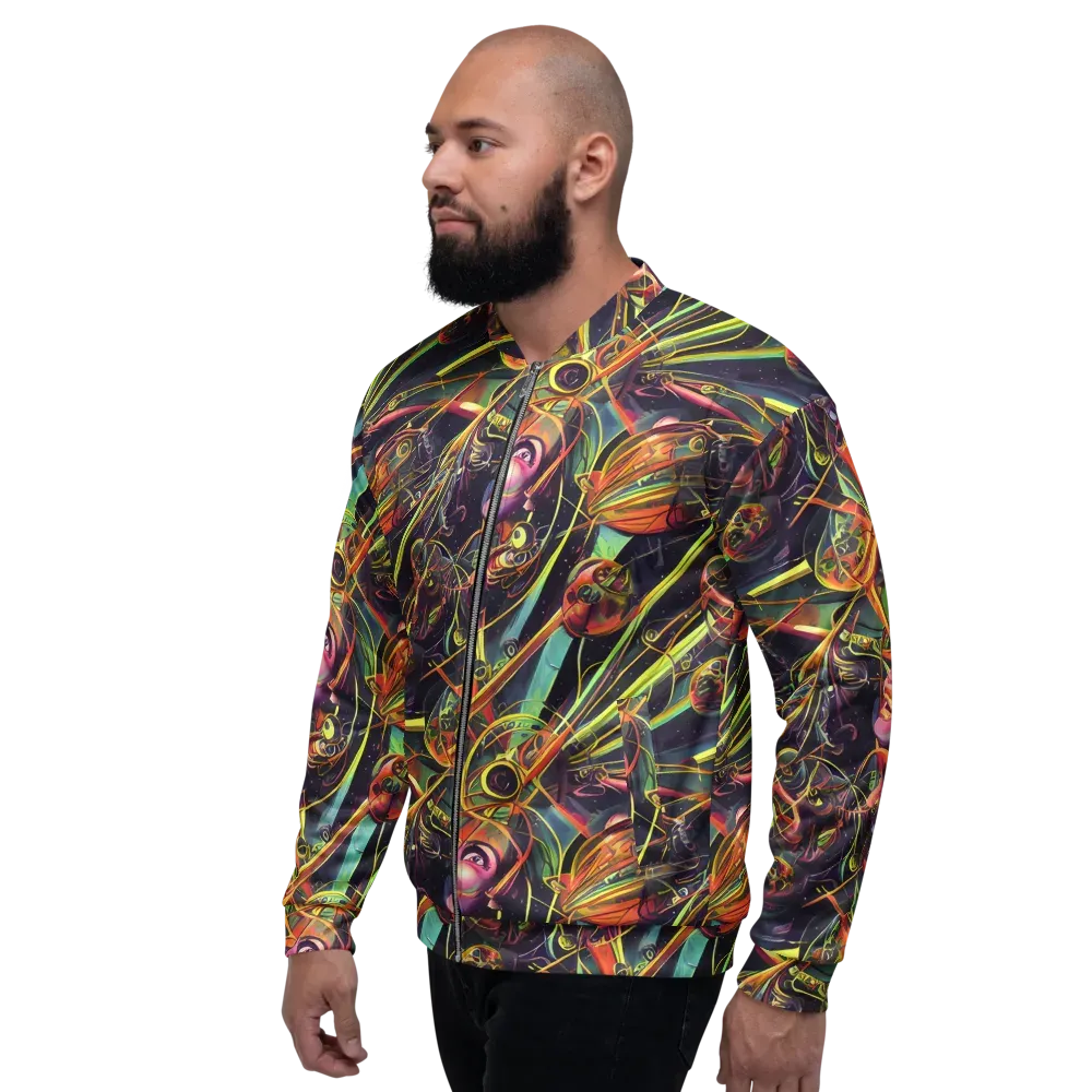 Psychedelic Deep Space on Bomber Jacket — Left