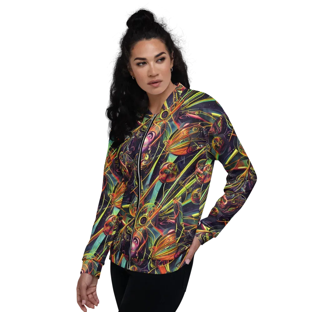 Psychedelic Deep Space on Bomber Jacket — Left