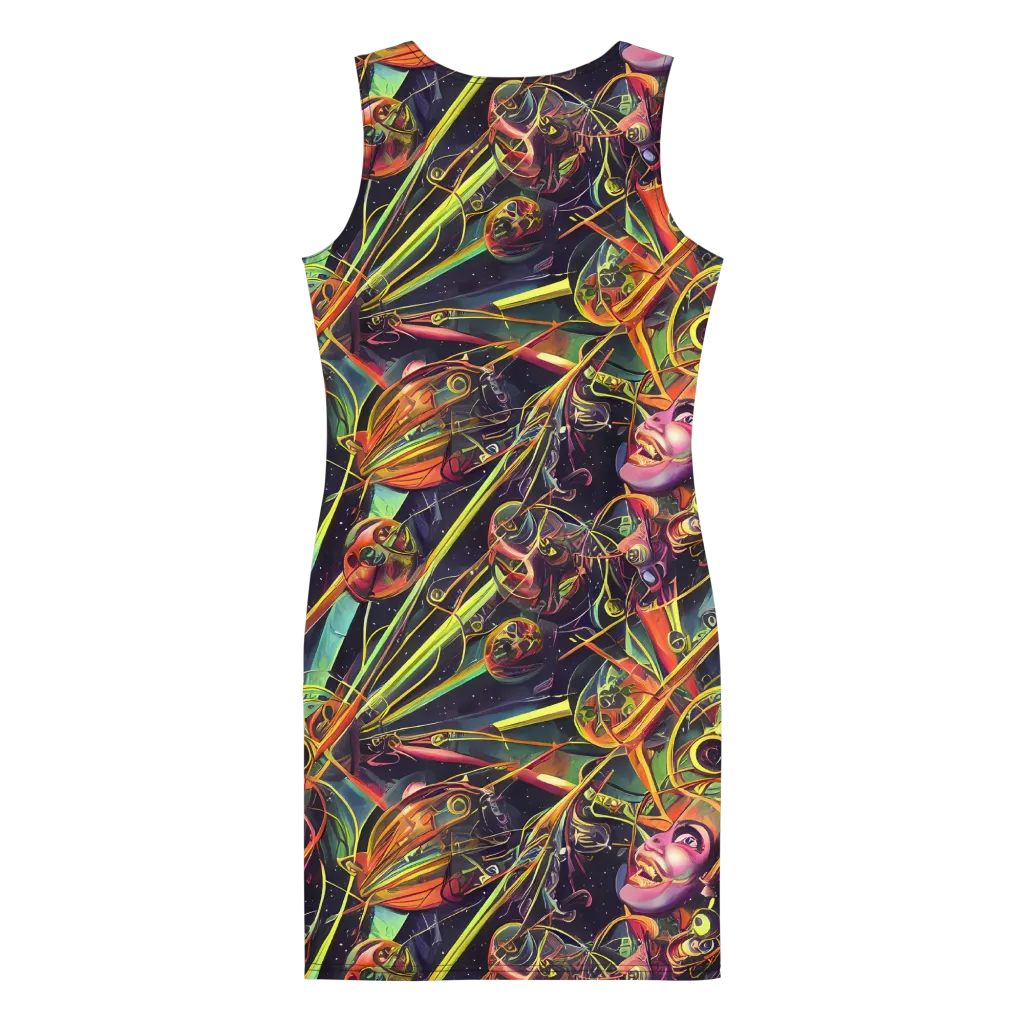 Psychedelic Deep Space on Bodycon Dress — Back