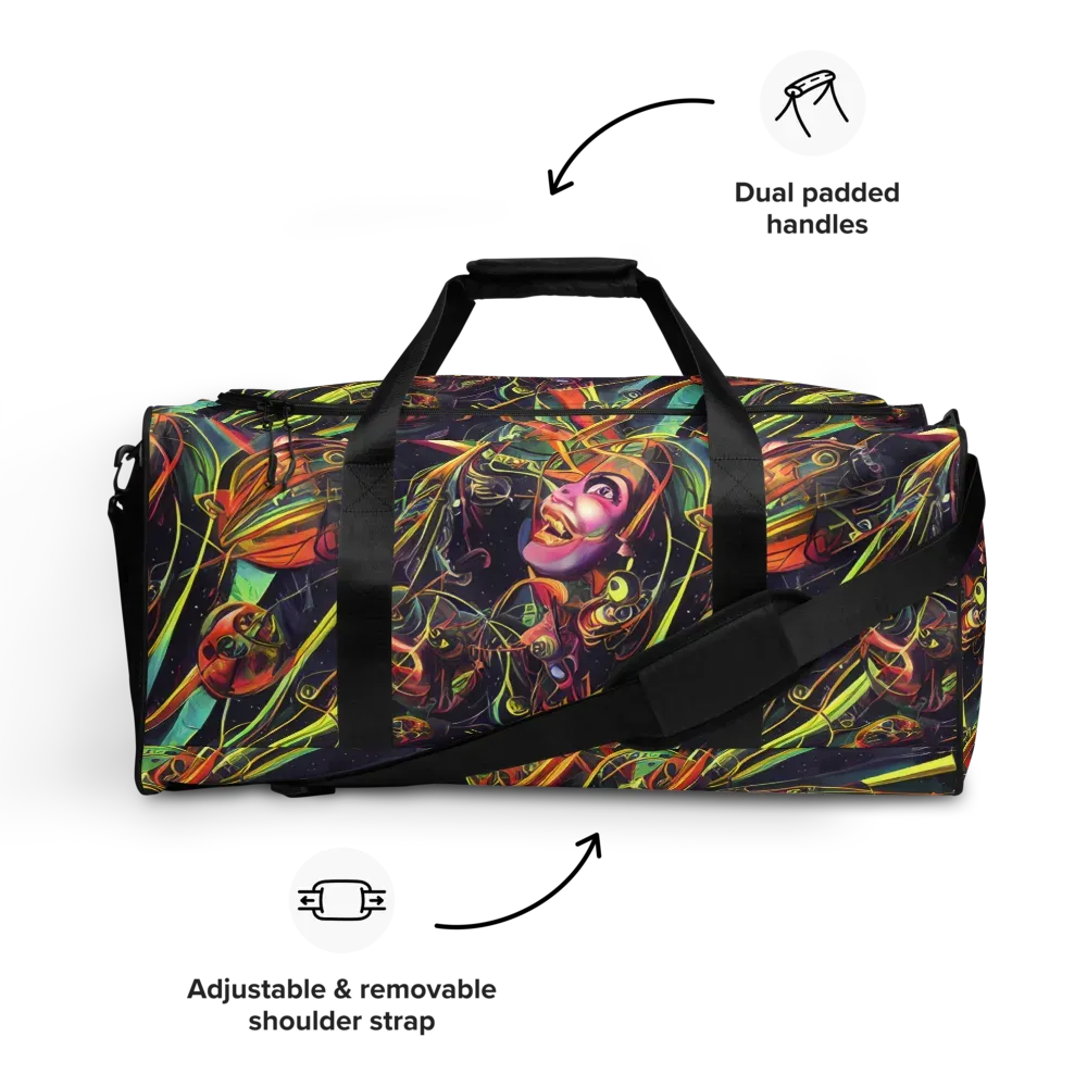 Psychedelic Deep Space on Duffle Bag — Front