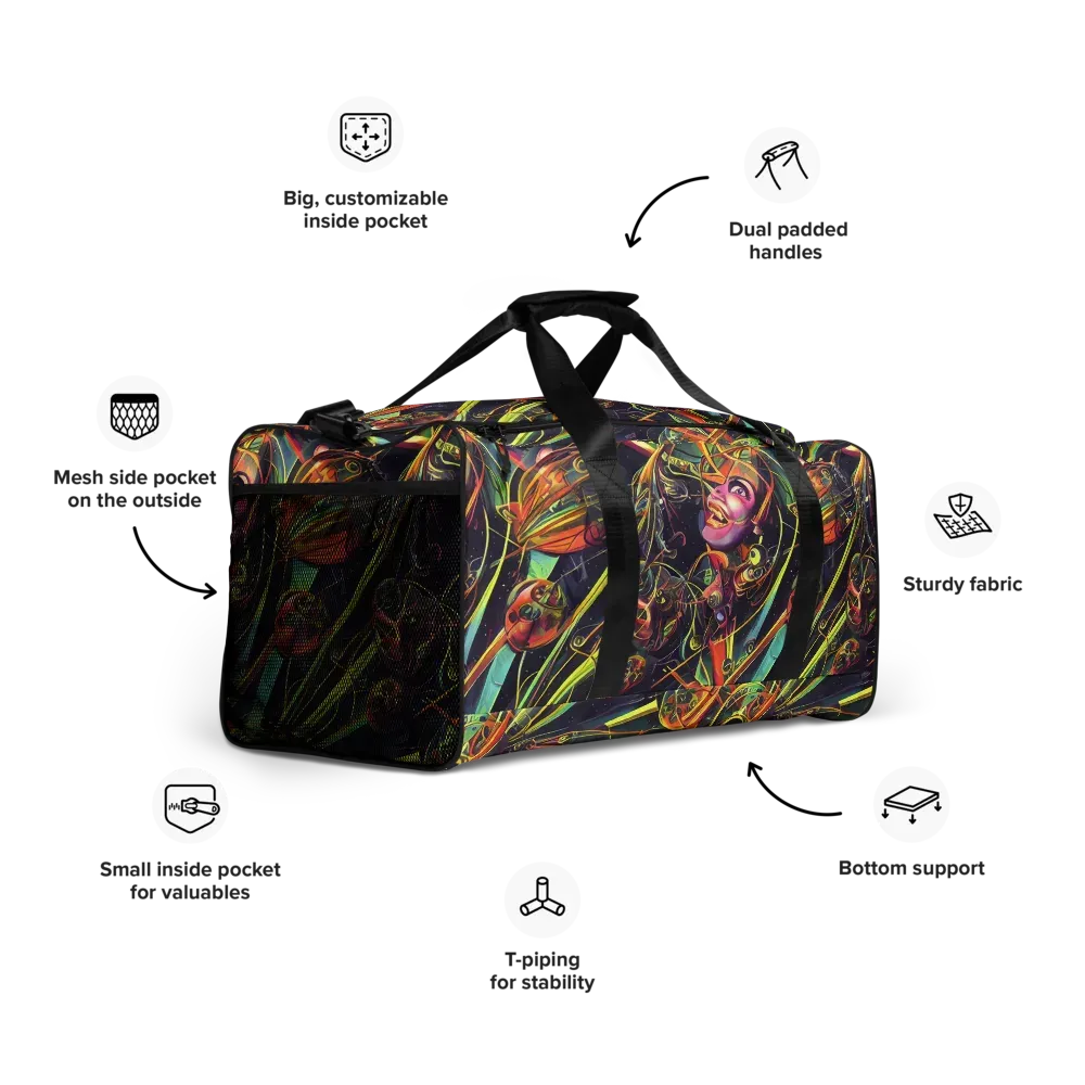 Psychedelic Deep Space on Duffle Bag — Right Front