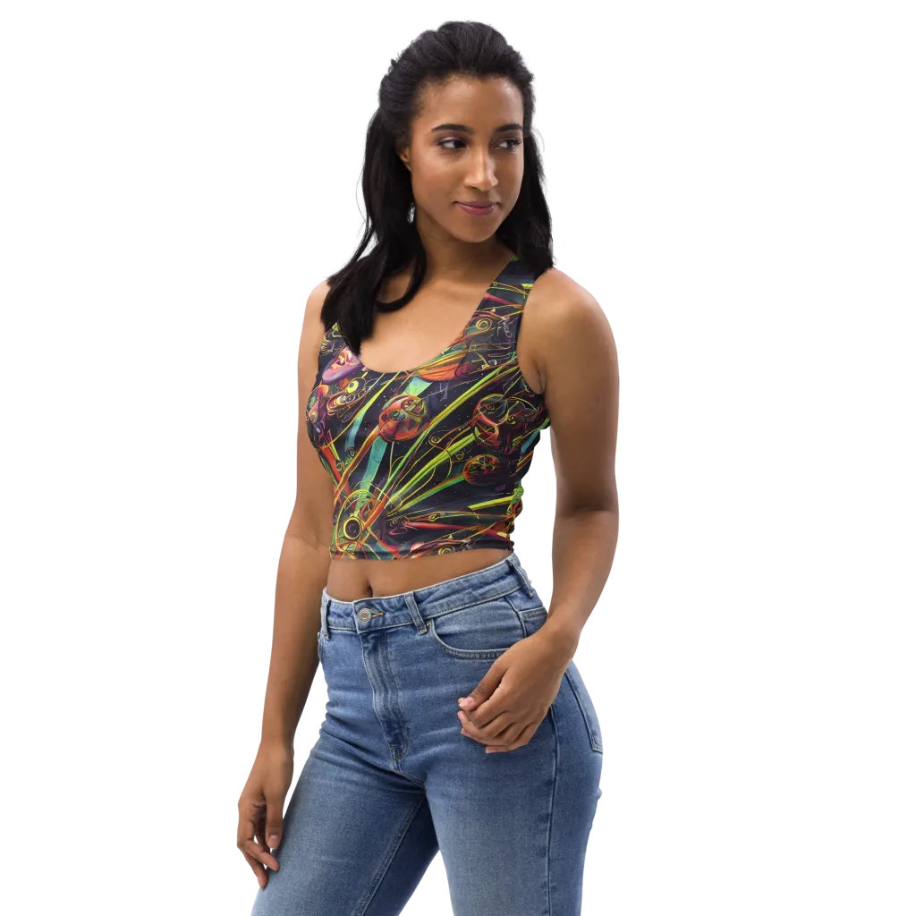 Psychedelic Deep Space on Crop Top — Left Front
