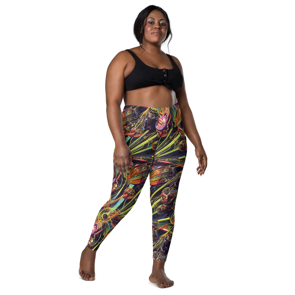 Psychedelic Deep Space on Leggings with Pockets — Front