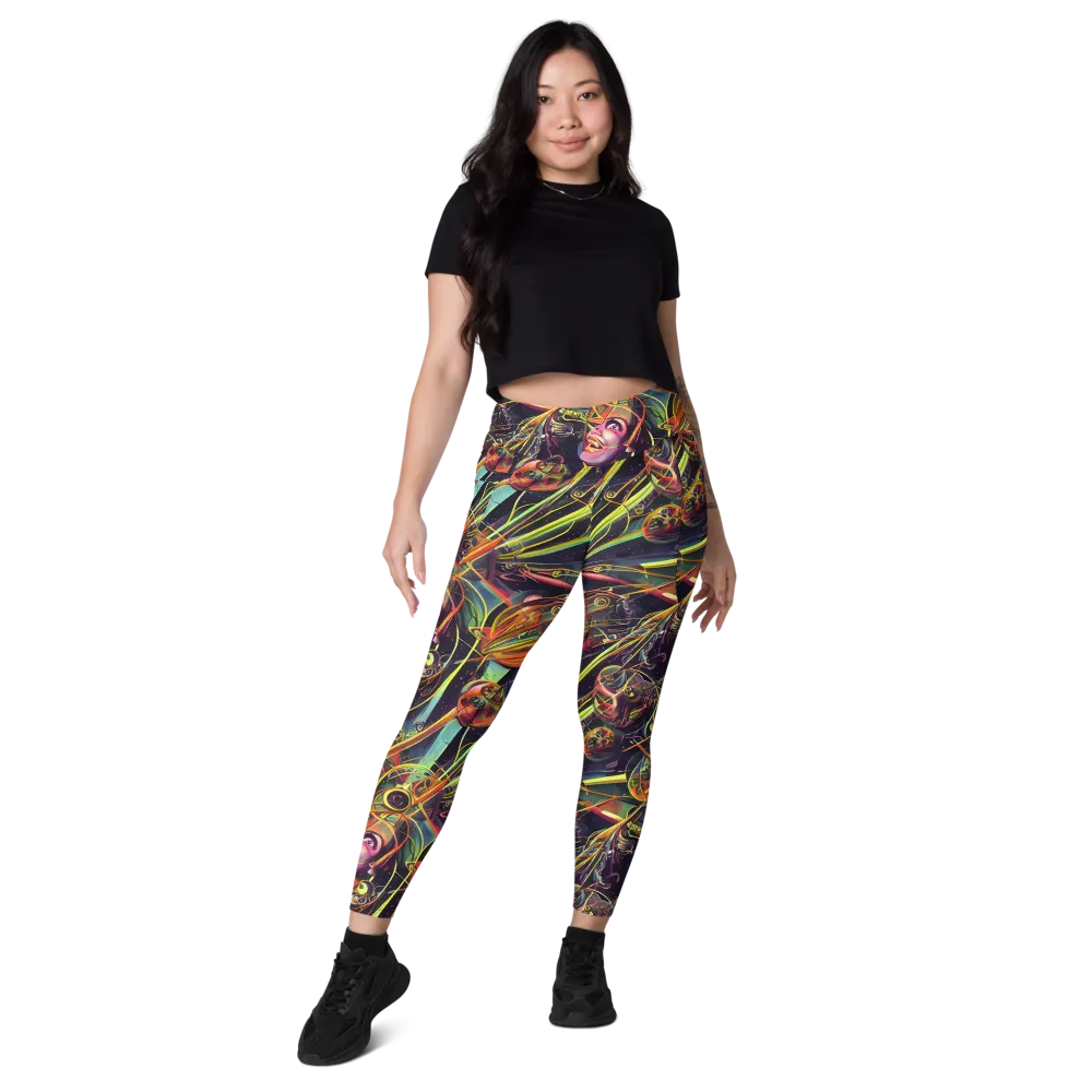 Psychedelic Deep Space on Leggings with Pockets — Front