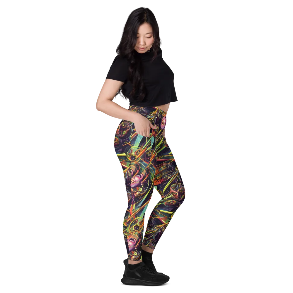 Psychedelic Deep Space on Leggings with Pockets — Right