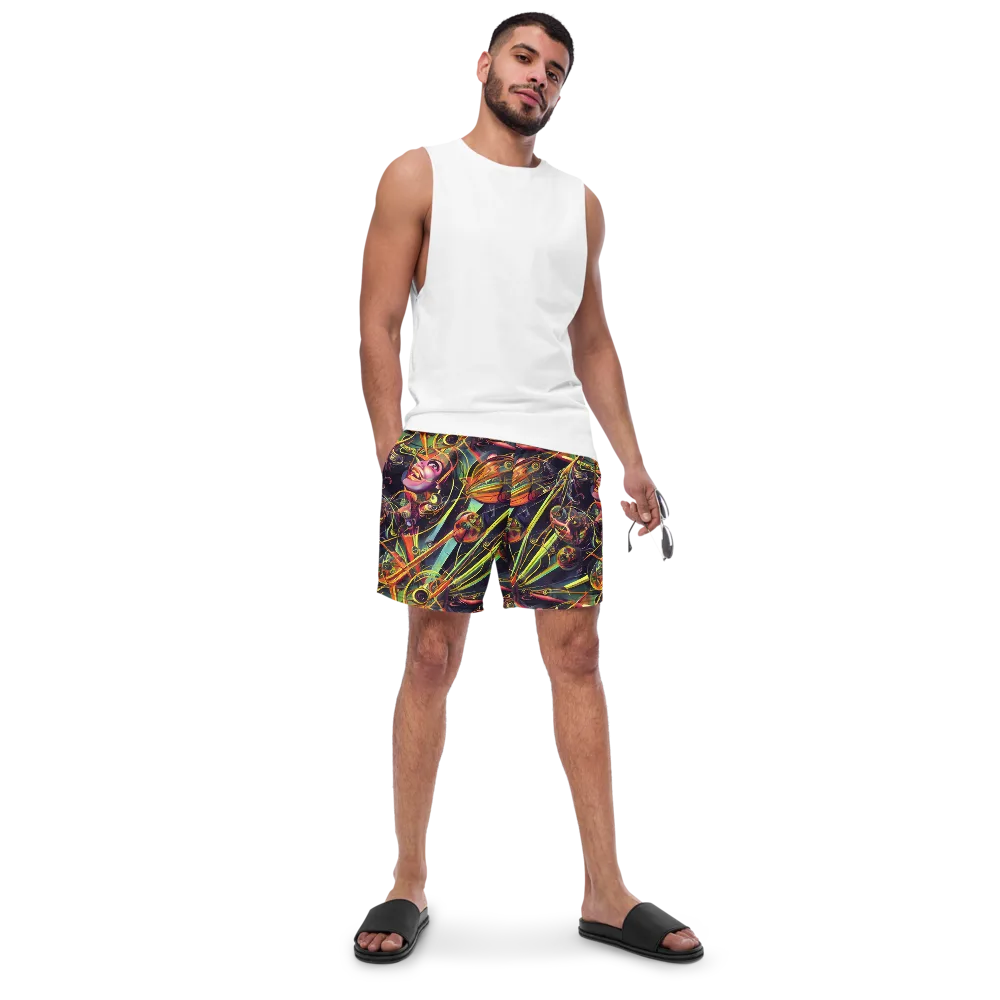 Psychedelic Deep Space on Swim Trunks — Front